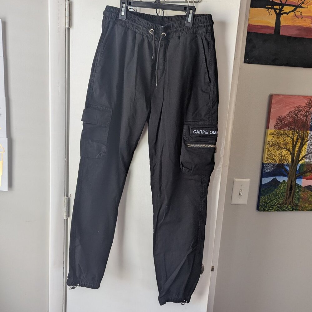 Carpe Omnia Black Jogger Cargo Pants Size XL